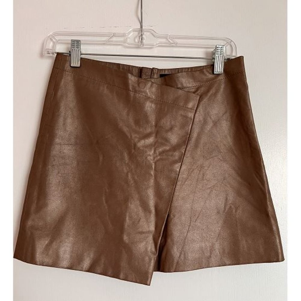 ALL SAINTS gorgeous tan leather mini skirt. Size 4.